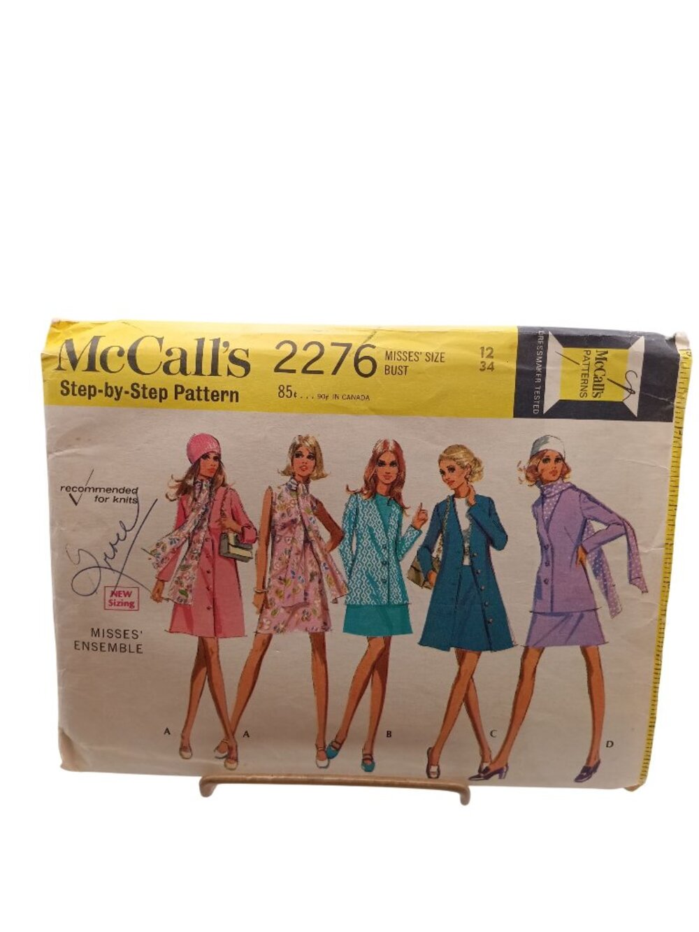 McCalls 2276 Step-By-Step Sewing Pattern Misses Ensemble Size 12 Bust 34 Vintage